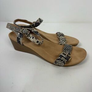 Vionic Nellie Reptile Snakeskin Open Toe Sandals Wedges